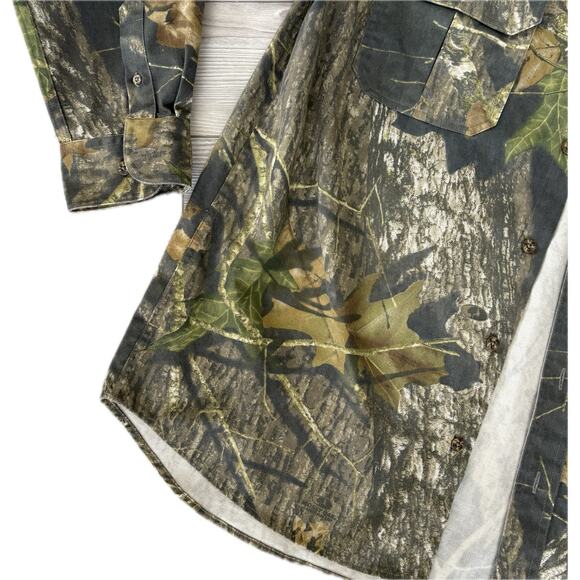 Mossy Oak Explorer Camo Long Sleeve Button Shirt Men L Hunting Outdoor Woods - Picture 3 of 8